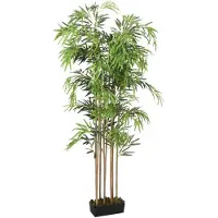 vidaXL Kunstplant bamboe 1095 bladeren 150 cm groen