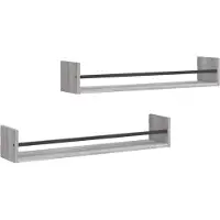 vidaXL Wandschappen met stangen 2 st 80x16x14 cm grijs sonoma