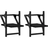 vidaXL Wandschappen met stangen 2 st 20x25x30 cm zwart