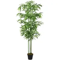 vidaXL Kunstplant bamboe 240 bladeren 80 cm groen