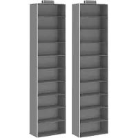 vidaXL Kledingorganisers hangend 2 st met 10 schappen stof
