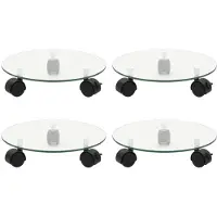 vidaXL Plantenrollers 4 st rond 28 cm gehard glas