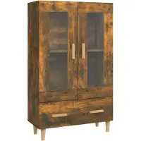 vidaXL Hoge kast 70x31x115 cm bewerkt hout gerookt eikenkleurig