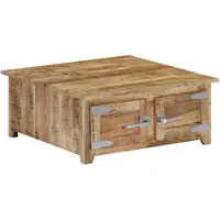 vidaXL Salontafel 70x70x30 cm massief mangohout