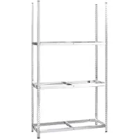vidaXL Bandenrek 3-laags 110x40x200 cm staal zilverkleurig