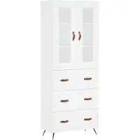 vidaXL Hoge kast 69,5x34x180 cm bewerkt hout wit