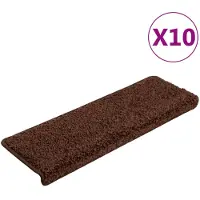 vidaXL Trapmatten 10 st 65x21x4 cm Bruin Rechthoekige Rand
