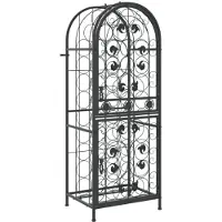 vidaXL Wijnrek voor 41 flessen 45x36x120 cm smeedijzer zwart