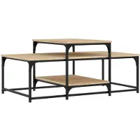 vidaXL Salontafel 102x60x45 cm bewerkt hout sonoma eikenkleurig