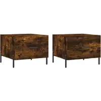vidaXL Salontafels 2 st 50x50x40 cm bewerkt hout gerookt eikenkleurig