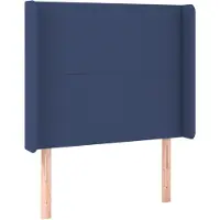 vidaXL Hoofdbord met randen 83x16x118/128 cm stof blauw