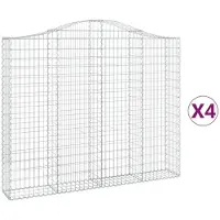 vidaXL Schanskorven 4 st gewelfd 200x30x160/180 cm ijzer