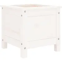 vidaXL Plantenbak 40x40x39 cm massief grenenhout wit