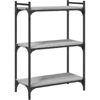 vidaXL Boekenkast 3-laags 60x30x86 cm bewerkt hout grijs sonoma eiken