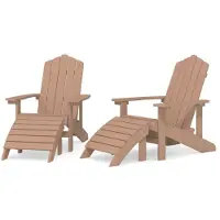 vidaXL Tuinstoelen 2 st Adirondack met voetensteunen HDPE bruin
