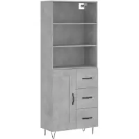 vidaXL Hoge kast 69,5x34x180 cm bewerkt hout betongrijs