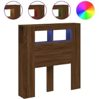 vidaXL Hoofdeinde met LED 100x18,5x103,5 cm bewerkt hout bruineiken
