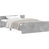 vidaXL Bedframe met hoofd- en voeteneinde betongrijs 120x190 cm