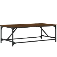 vidaXL Salontafel 100x50x35 cm bewerkt hout bruin eikenkleur