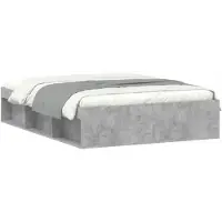 vidaXL Bedframe betongrijs 135x190 cm Double