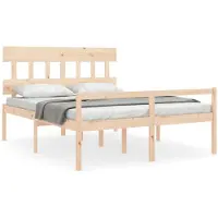 vidaXL Seniorenbed met hoofdbord massief hout 160x200 cm