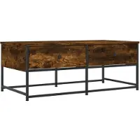 vidaXL Salontafel 100x51x40 cm bewerkt hout gerookt eikenkleurig