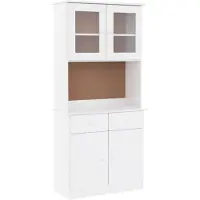 vidaXL Hoge kast ALTA 77x35x165 cm massief grenenhout wit