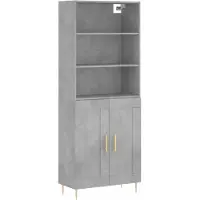 vidaXL Hoge kast 69,5x34x180 cm bewerkt hout betongrijs