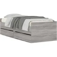 vidaXL Bedframe met lades grijs sonoma eikenkleurig 100x200 cm