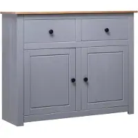 vidaXL Dressoir Panama Range 93x40x80 cm massief grenenhout grijs