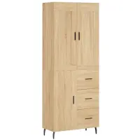 vidaXL Hoge kast 69,5x34x180 cm bewerkt hout sonoma eikenkleurig