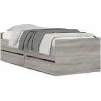 vidaXL Bedframe met lades grijs sonoma eikenkleurig 90x200 cm
