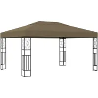 vidaXL Paviljoen, 3x4 meter, taupe kleur, met stoffen bekleding