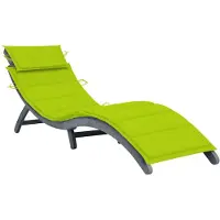 vidaXL Ligbed met kussen massief acaciahout grijs