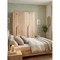 AX Living Omodeo garderobekast, 200 cm breed – met decoratief eikenfineer, ronde handgrepen