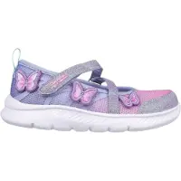 SKECHERS Comfyflex 2 Butterfly-sportschoenen met glitters voor meisjes (Lavendel/multikleurig)