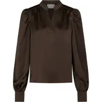 Neo Noir Blouse Rosslyn Heavy Sateen Bruin dames