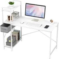 Famanu Hoekbureau met planken voor de thuiswerkplek - Modern bureau met lade