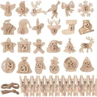 Markenlos Houten adventskalender, zelf te maken - van 1 tot 24