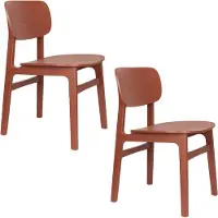 Zuiver Fleur Eetkamerstoelen Hout Rood - Set van 2