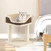 Famanu kraboom voor katten met pluche zitgedeelte en sisalpalen - Compact kattenmeubel voor spelen en ontspanning