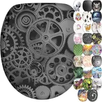 Unyqoos Famanu toiletbril met soft-close mechanisme - designs (tandwielen)