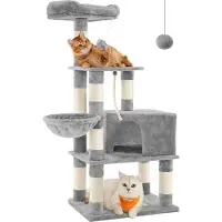 Famanu krabpaal voor katten en kittens - Stabiel, 138 cm, lichtgrijs