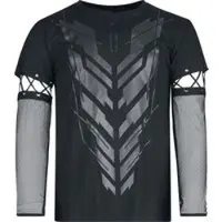 Chemical Black - Gothic Shirt met lange mouwen - Druvane Top Mens Black - S tot 4XL - voor Mannen - zwart - Maat L