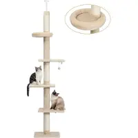 Famanu kattenkooi – Meerdere niveaus met sisal en pluche oppervlakken – 5 verdiepingen – Compact en stijlvol design