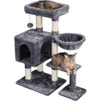 Famanu kraboom/klimboom voor katten - 96 cm hoog - Pluche kattenmeubel