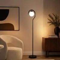 Opviq , moderne staande lamp, zwart, metalen behuizing, E27, 160 cm
