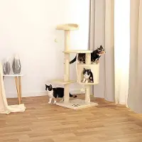 Famanu krabpaal met pluche en sisal - Beige