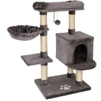 Famanu krabpaal voor katten - Hoogte 93 cm - Sisal en pluche - Donkergrijs