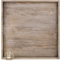 OEM Groot, rustiek houten dienblad in bruin, geschikt voor een salontafel of een bijzettafeltje, afmeting 56 cm